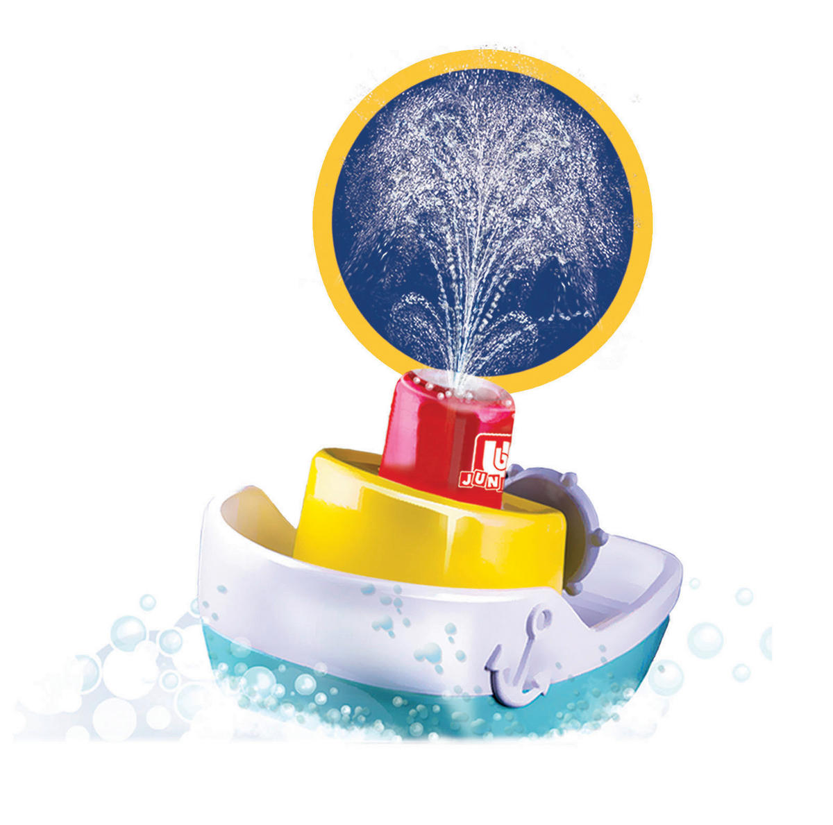 BBJunior Spielzeugboot Splash 'n Play Spraying Tugboat B/H/L: ca. 8,3x8,3x15 cm Splash 'n Play Spraying Tugboat - weiß/türkis (15,00/8,30/8,30cm) - BBJunior