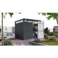 Karibu Gartenhaus Nessa 2 anthrazit B/H/L: ca. 220x215x220 cm Nessa 2 - anthrazit (220,00/220,00/215,00cm) - Karibu