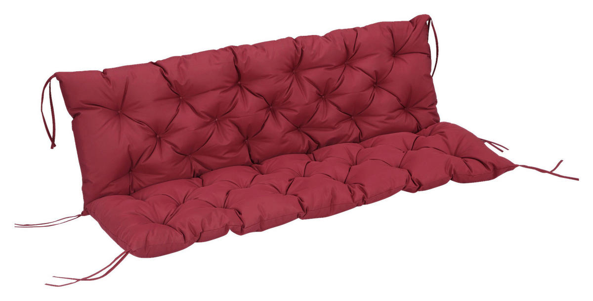 Outsunny Bankauflage rot Polyester B/H/L: ca. 150x8x98 cm Bankauflage - rot (98,00/150,00/8,00cm) - Outsunny