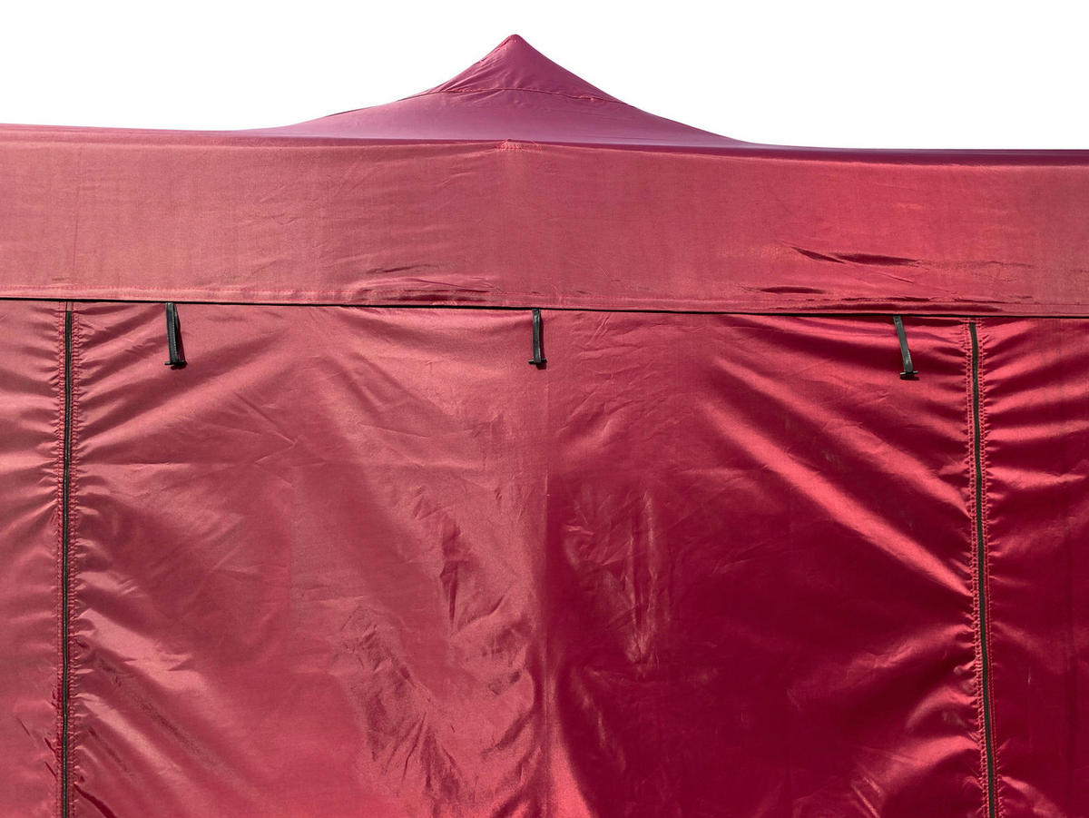 Grasekamp Seitenteile für Faltpavillon Modena Premium Line bordeaux Polyester-Mischgewebe B/H/L: ca. 300x195x300 cm Modena Premium Line - bordeaux (300,00/300,00/195,00cm) - Grasekamp