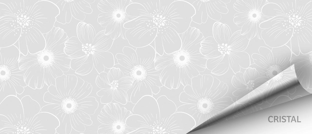 Abwaschbarer Tischbelag Blüten transparent B: ca. 140 cm Blüten - weiß/transparent (140,00cm)