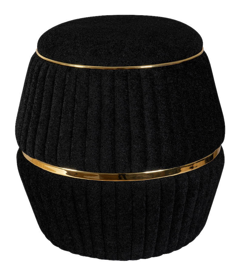 360 Living Hocker Doric 210 schwarz gold H/D: ca. 53x51,5 cm Doric 210 - gold/schwarz (51,50/53,00cm) - 360 Living