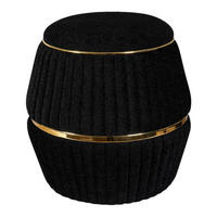 360 Living Hocker Doric 210 schwarz gold H/D: ca. 53x51,5 cm Doric 210 - gold/schwarz (51,50/53,00cm) - 360 Living