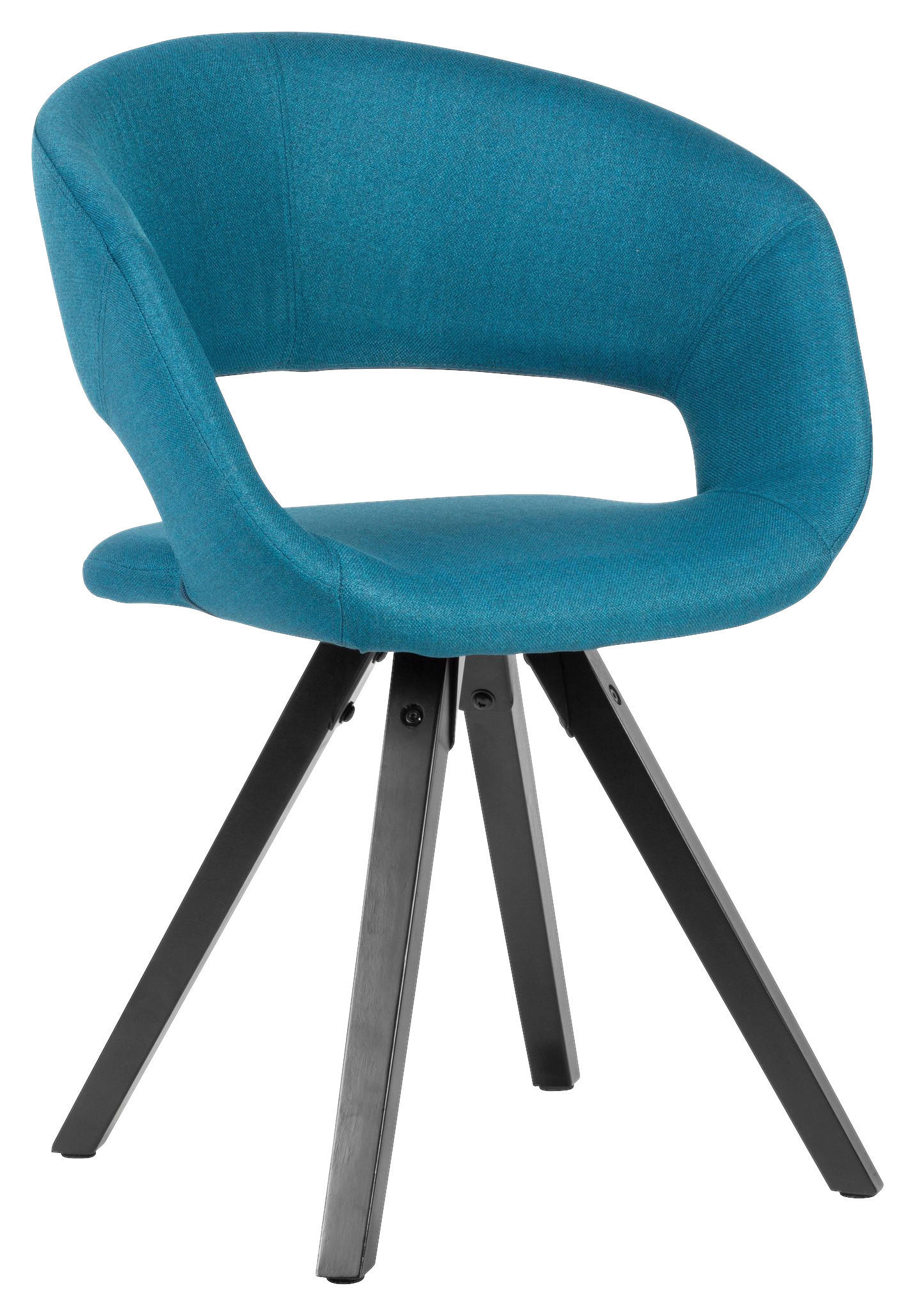Stuhl blau schwarz Stoff Echtholz B/H/T: ca. 50x80x56 cm