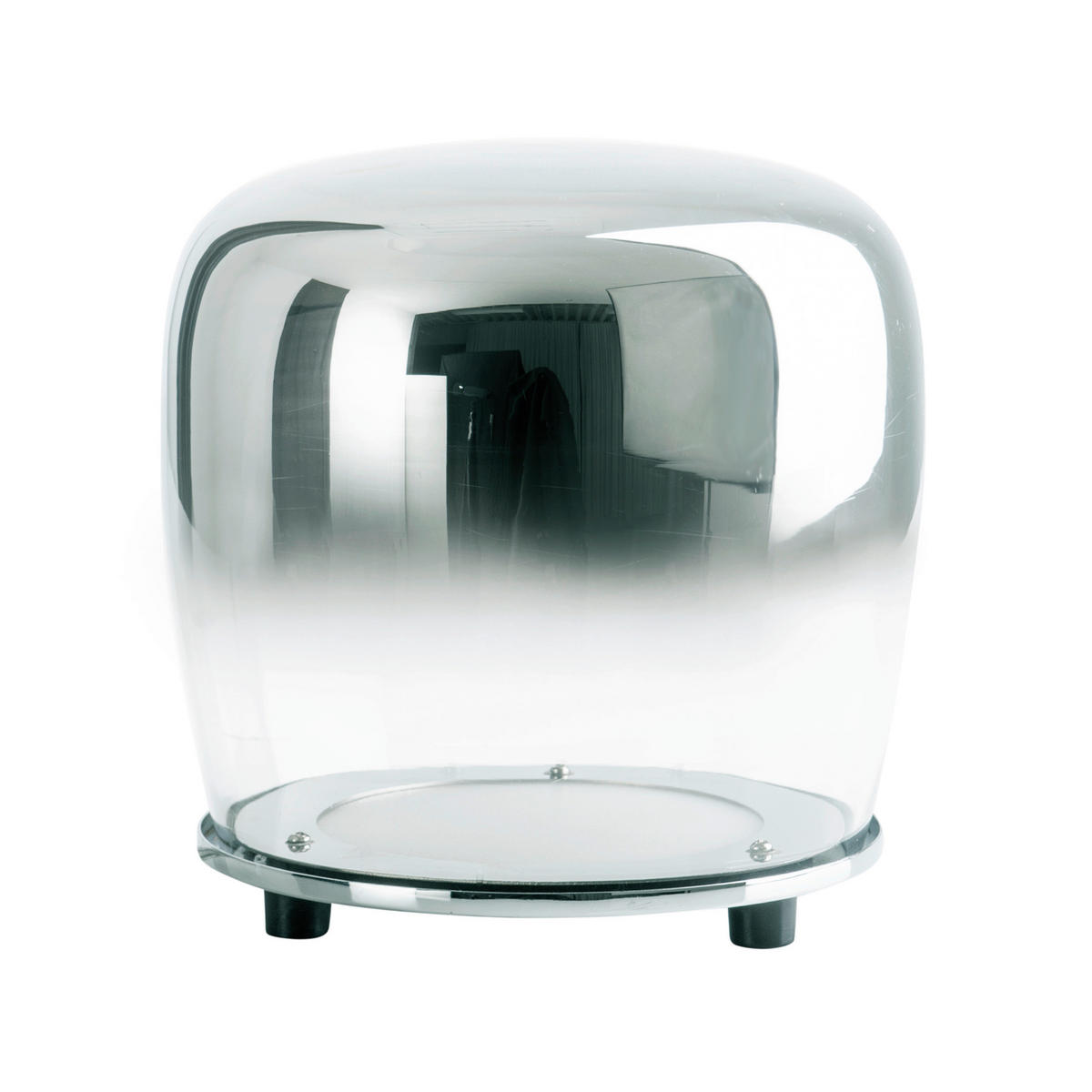 Näve Leuchten LED-Tischleuchte Chrom Metall Glas B/H/T/D: ca. 18x18x18x18 cm SMOKY - Chrom (18,00/18,00/18,00cm) - Näve Leuchten