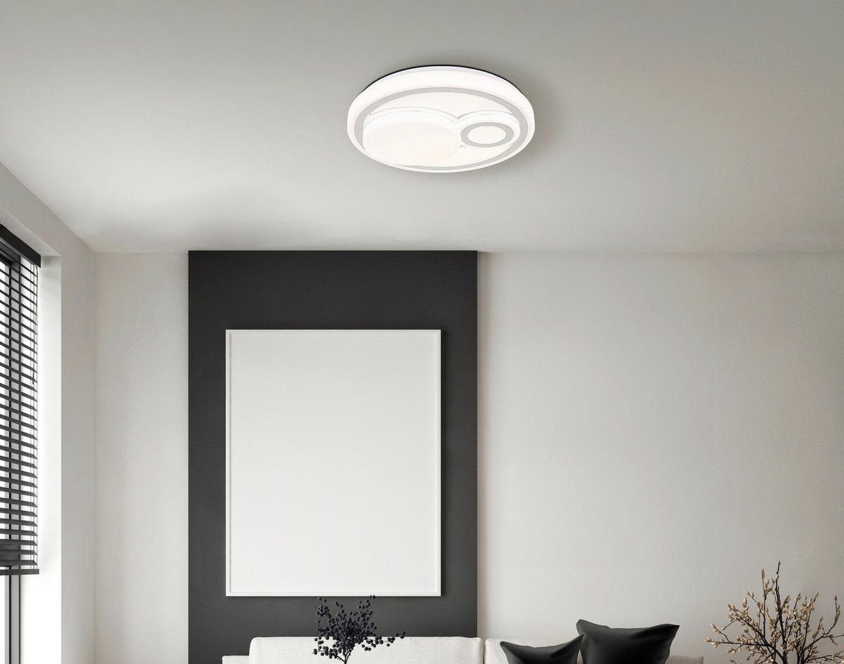GLOBO LED-Deckenleuchte weiß Opal Metall Kunststoff H/D: ca. 7,5x38 cm LED-Deckenleuchte_Ruiz - weiß/Opal (38,00/7,50cm) - GLOBO