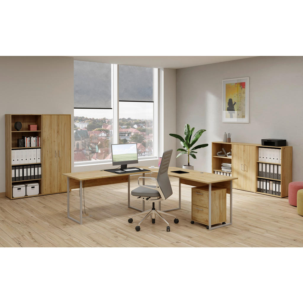 Thumbnail - Rollcontainer Eiche Artisan Nachbildung B/H/T: ca. 38x57x39 cm