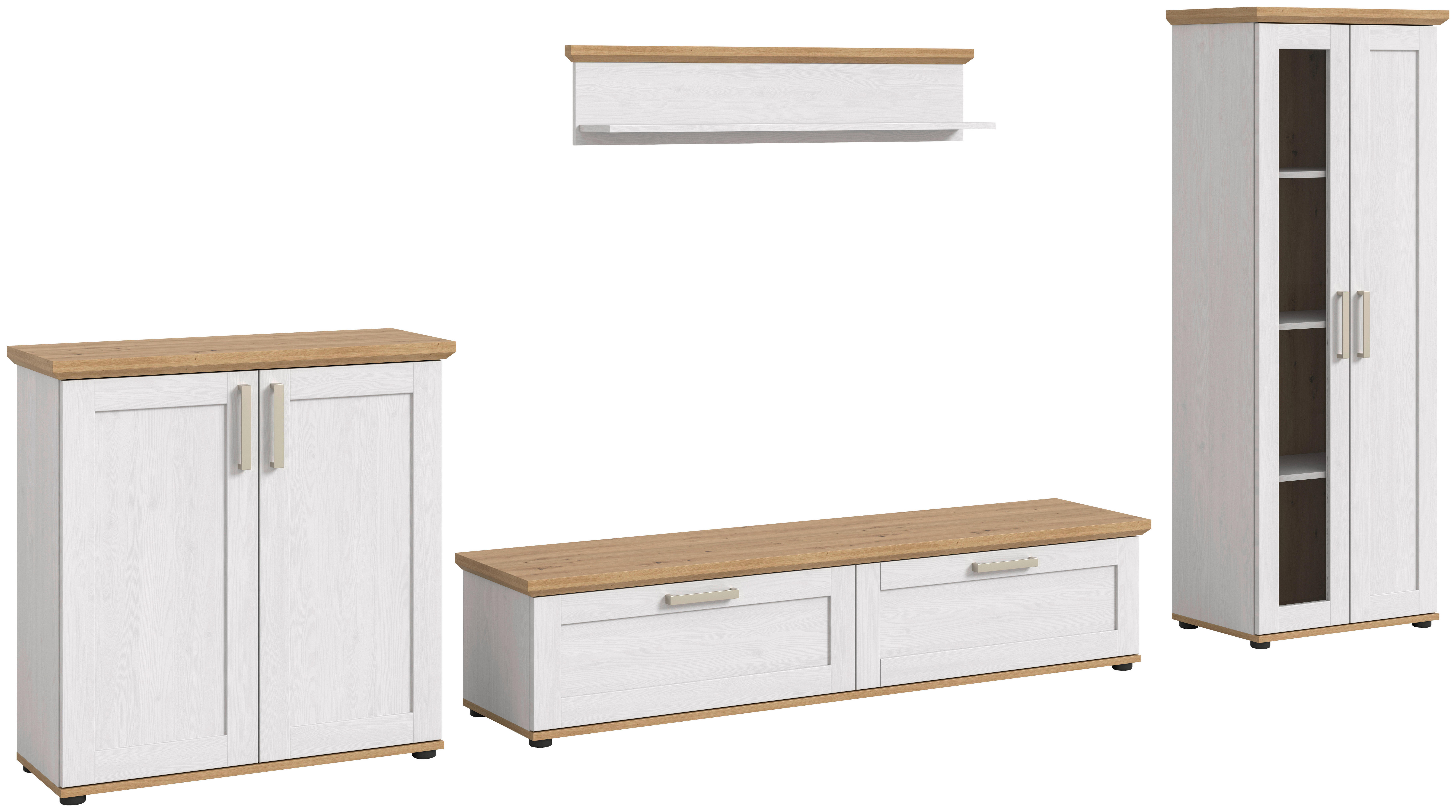 Wohnwand VERONA Lärche Nachbildung Eiche Nachbildung B/H/T: ca. 336x161x40 cm VERONA - Eiche/Lärche (336,00/161,00/40,00cm) - xonox.home