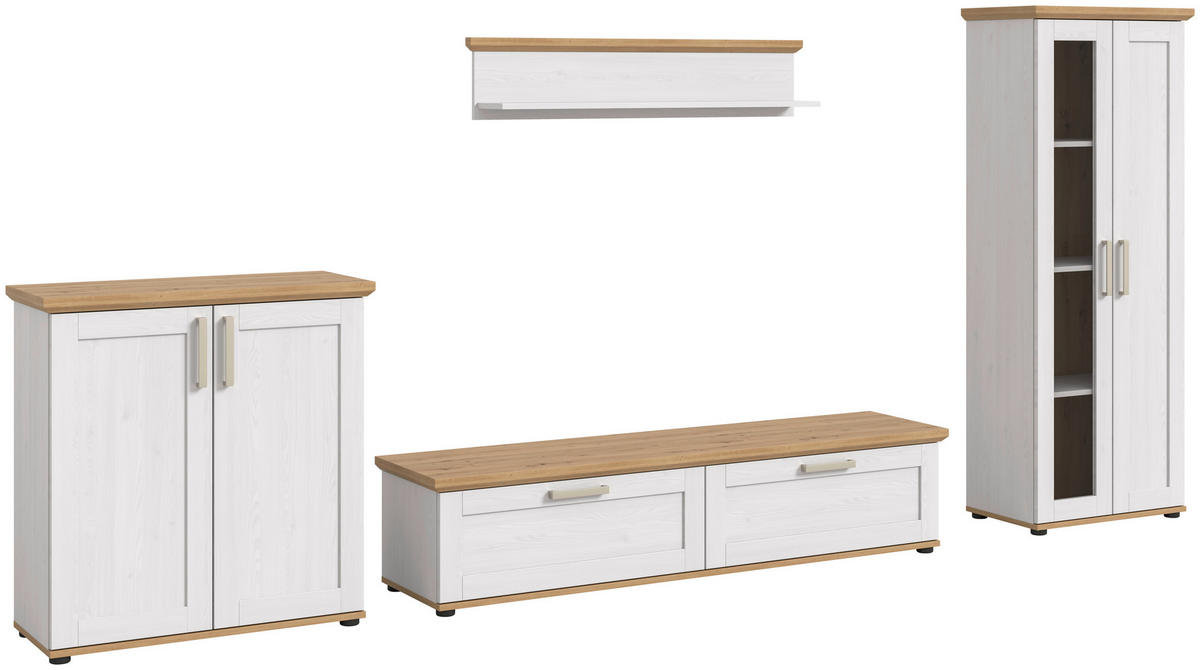 Wohnwand VERONA Lärche Nachbildung Eiche Nachbildung B/H/T: ca. 336x161x40 cm VERONA - Eiche/Lärche (336,00/161,00/40,00cm) - xonox.home