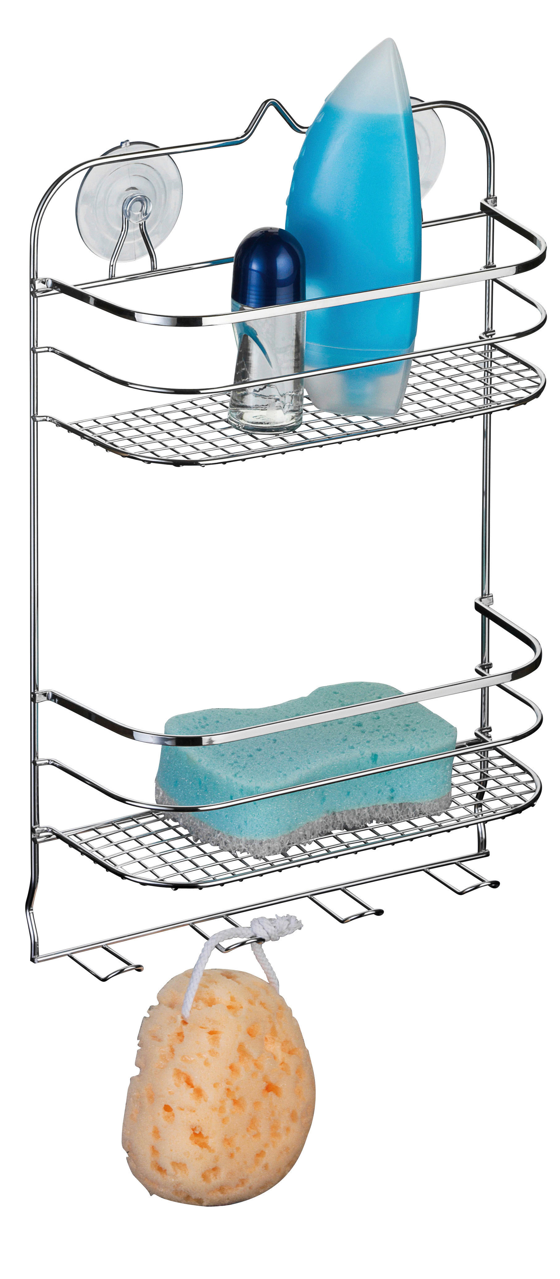 Badregal silber Eisen B/H/L: ca. 29,5x46x11 cm Badregal - silber (11,00/29,50/46,00cm) - Axentia