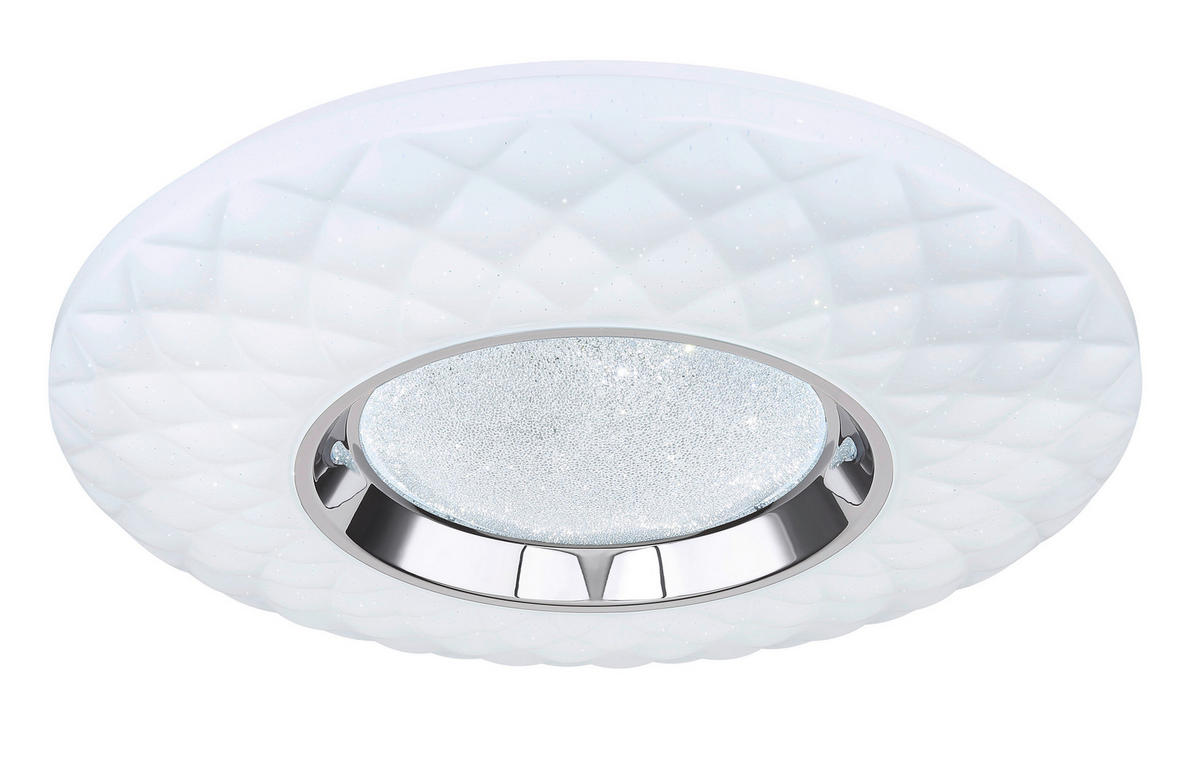 GLOBO Smarte Deckenleuchte 48006FSH-30 weiß klar Opal Chrom Acryl Metall H/D: ca. 7x49 cm Smartlight-Deckenleuchte_Magnifique - klar/weiß (49,00/7,00cm) - GLOBO