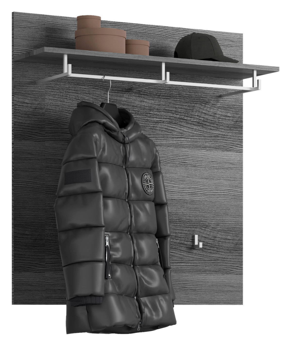 Garderobenpaneel SCOUT Rauchsilber Nachbildung B/H/T: ca. 90x98x27 cm SCOUT - (90,00/98,00/27,00cm) - xonox.home