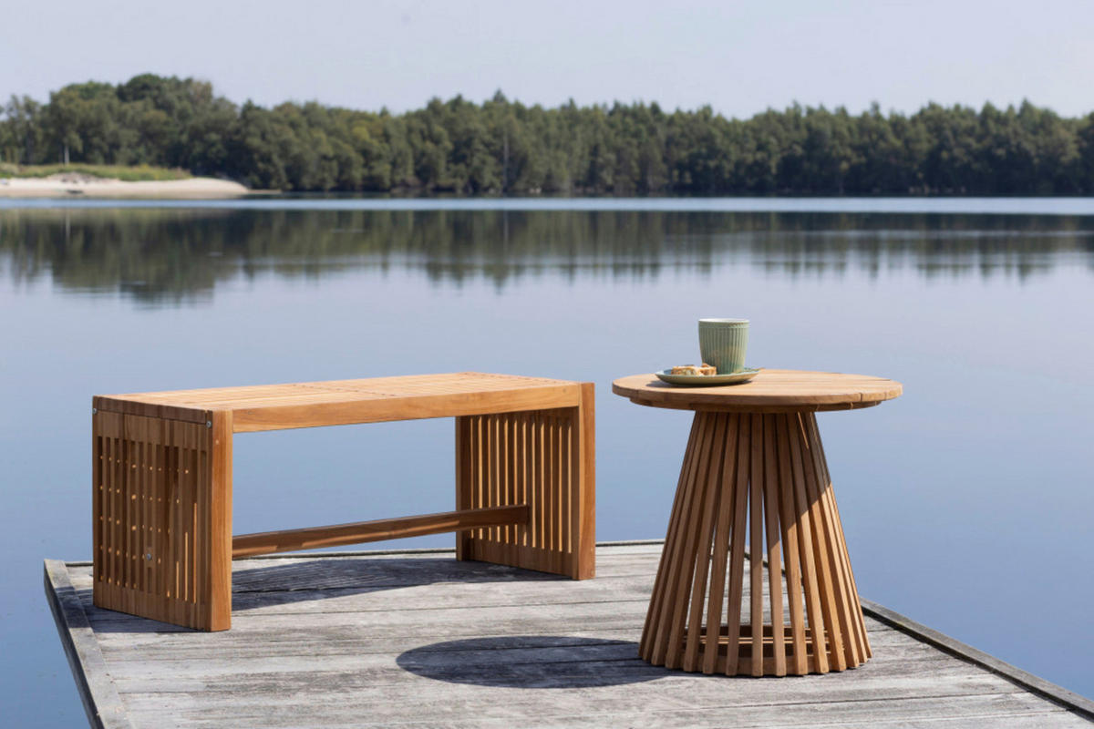 deVries Gartenbank Woodie natur Teakholz B/H/L: ca. 35x45x100 cm Woodie - natur (100,00/35,00/45,00cm) - deVries