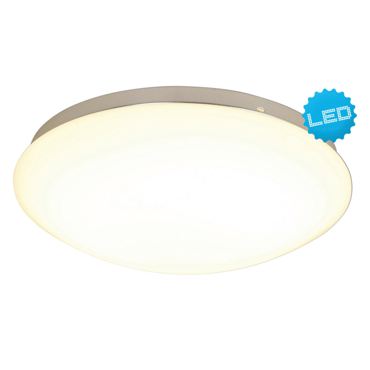 Näve Leuchten Deckenleuchte 1152726 weiß Glas Metall B/H/T: ca. 34x8,6x34 cm null 1 Brennstellen LED-Wand- Deckenleuchte - weiß (34,00/8,60/34,00cm) - Näve Leuchten