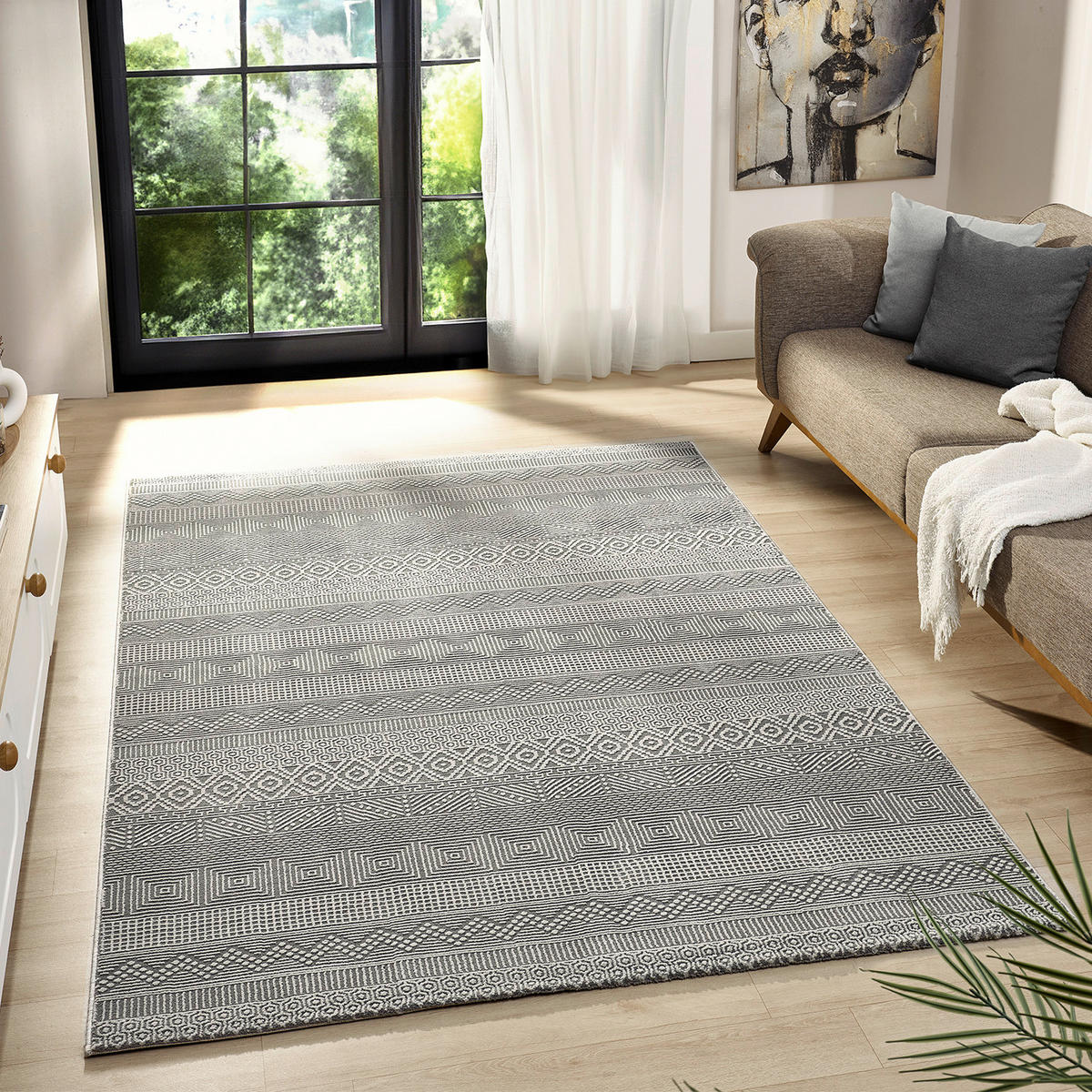 Webteppich Leonie grau B/L: ca. 160x230 cm Leonie - grau (160,00/230,00cm)