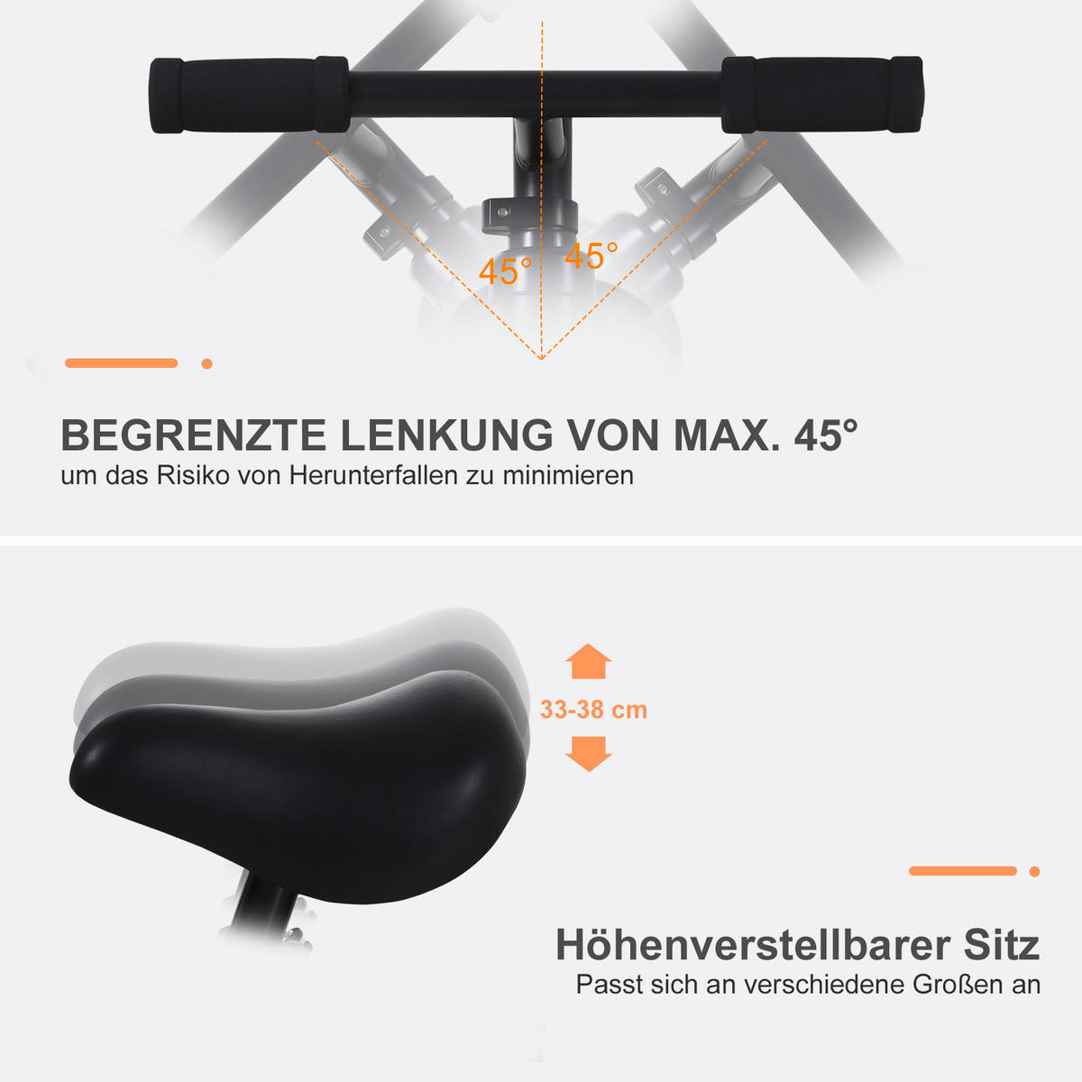HOMCOM Kinderrad rot B/H/L: ca. 36x54x85 cm Kinderfahrrad_2in1 - rot (85,00/36,00/54,00cm) - HOMCOM