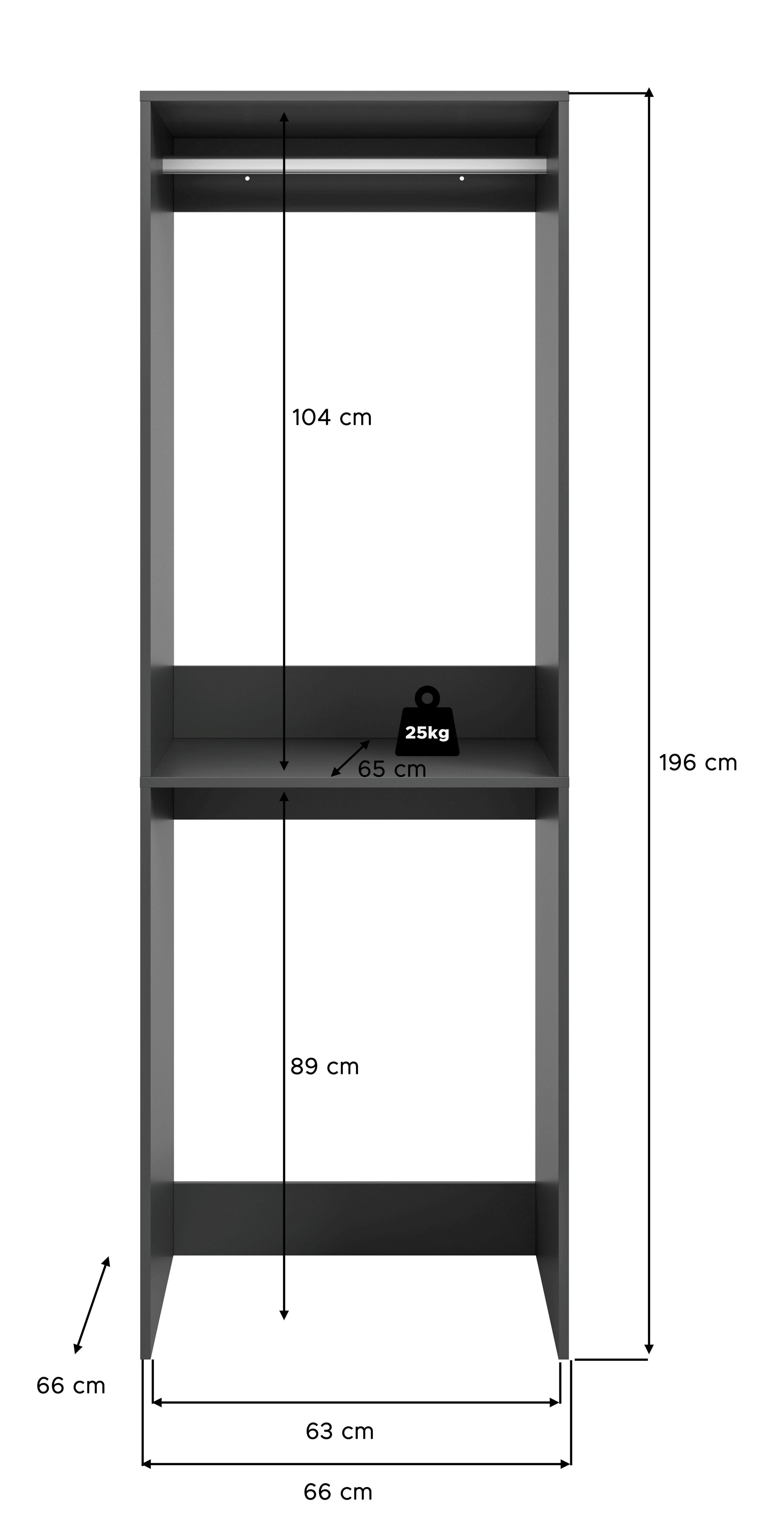 Waschmaschinenumbauschrank Free anthrazit B/H/T: ca. 66x195x66 cm Free - anthrazit (66,00/195,00/66,00cm) - xonox.home