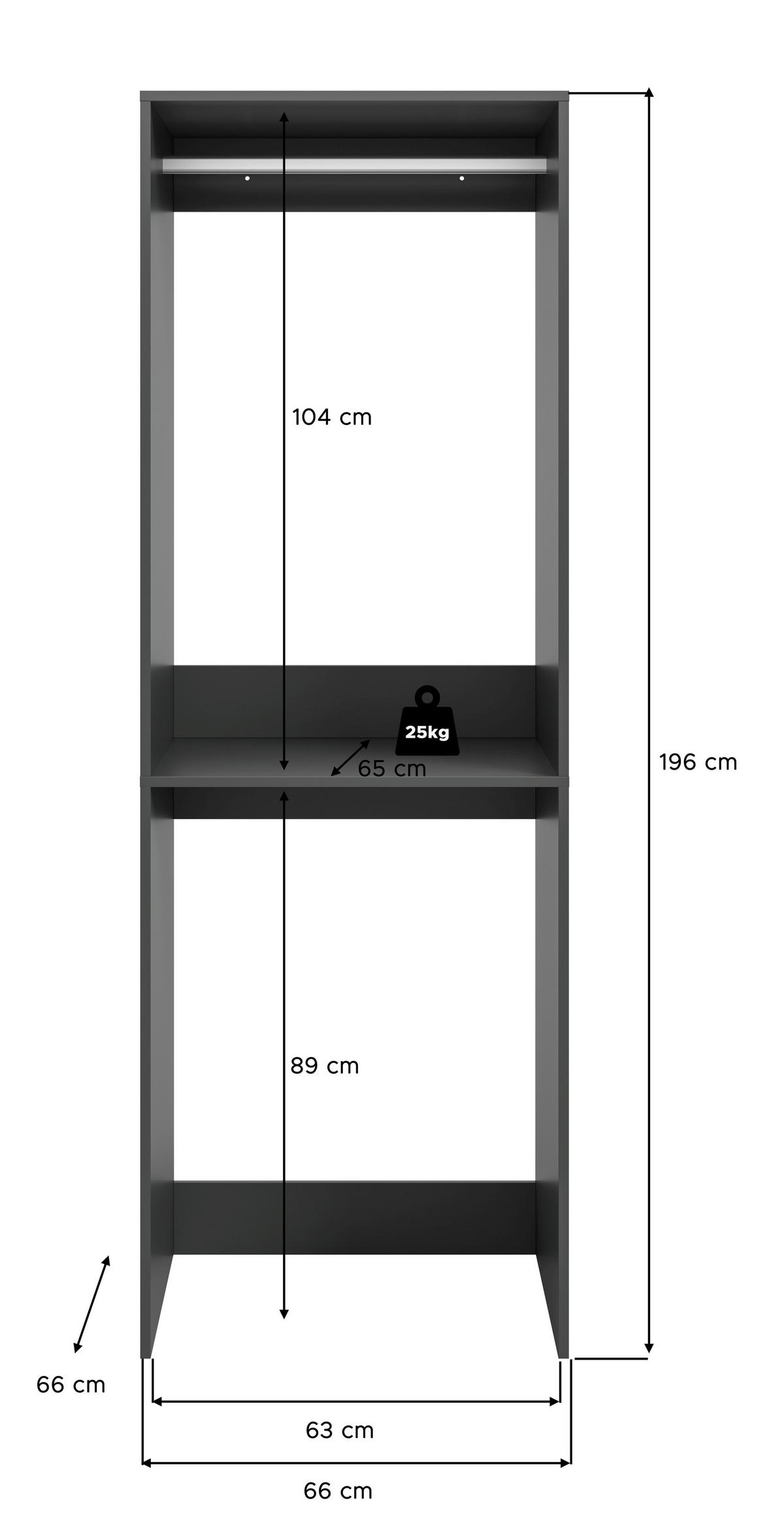 Waschmaschinenumbauschrank Free anthrazit B/H/T: ca. 66x195x66 cm Free - anthrazit (66,00/195,00/66,00cm) - xonox.home