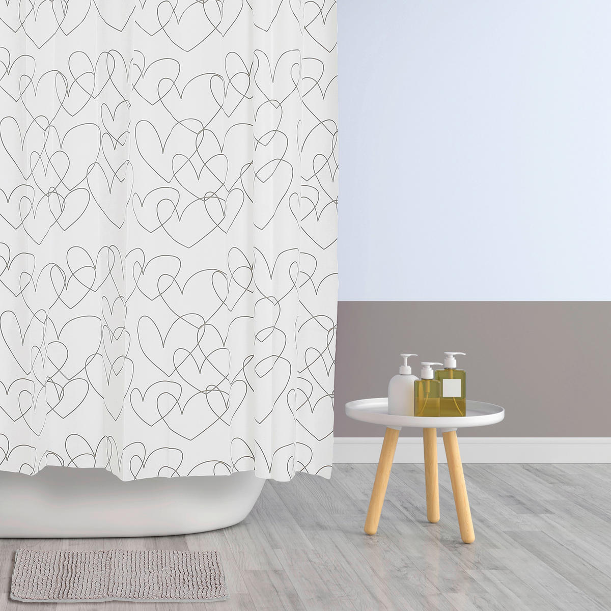 Duschset Polyester Duschset_2tlg.h.grau - (180,00/180,00cm)