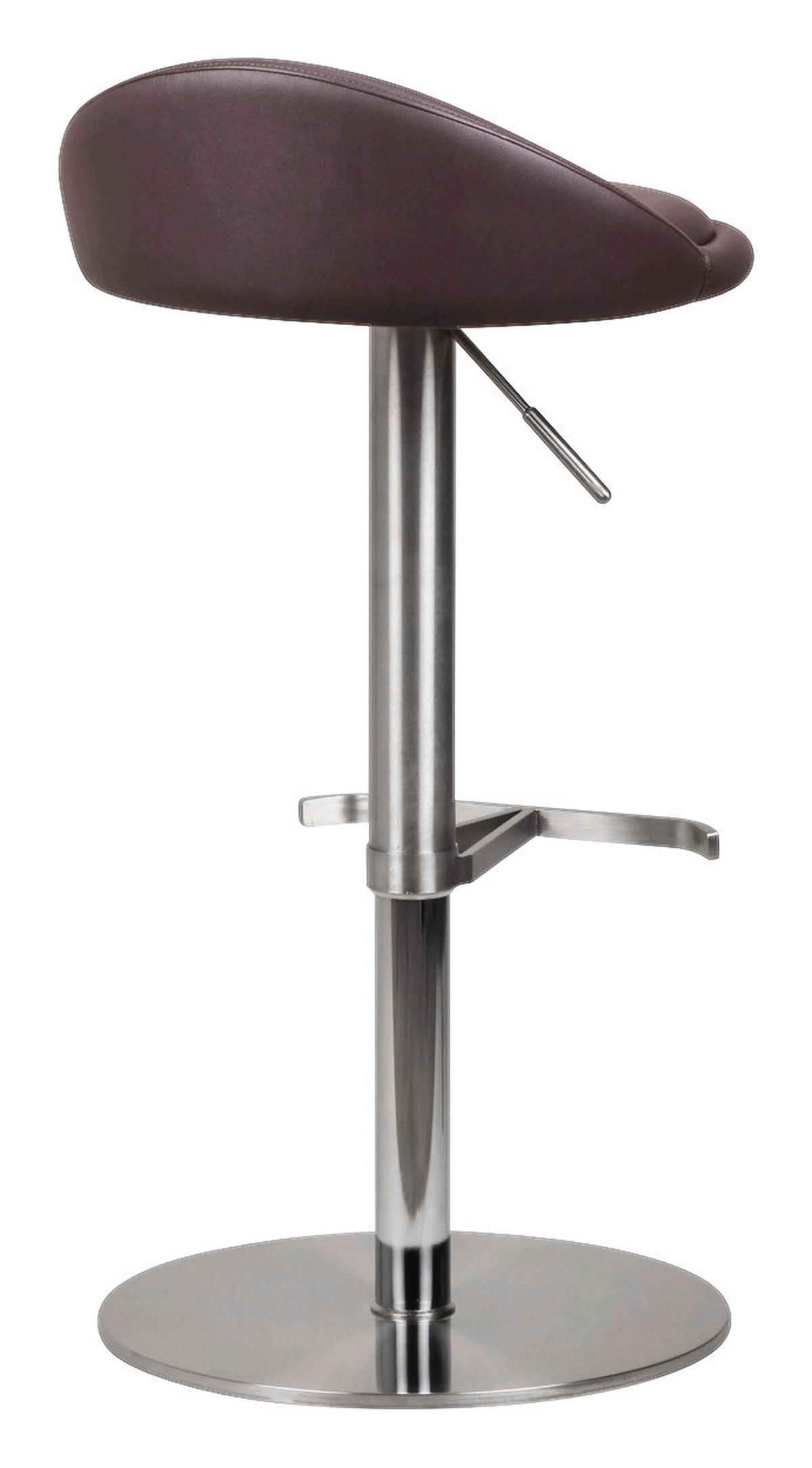 Barhocker braun Edelstahl Kunstleder Edelstahl Edelstahl Barhocker - braun/Edelstahl - Wohnling