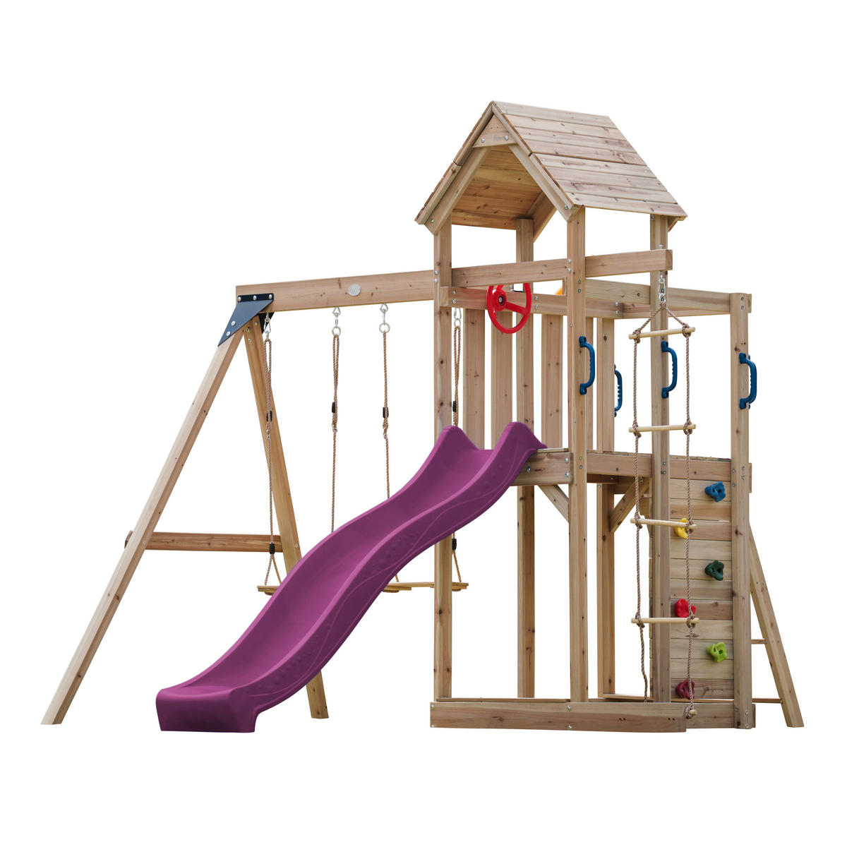 AXI Spielturm Moos lila B/H/L: ca. 342x267x375 cm Moos - lila/braun (375,00/342,00/267,00cm) - AXI