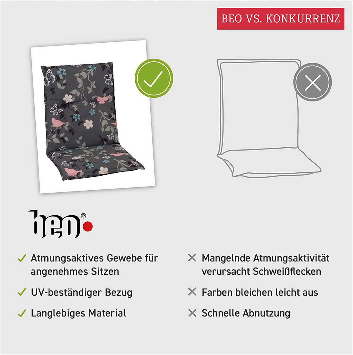 Beo Saumauflage für Niedriglehner Bregenz multicolor Polyester-Mischgewebe B/H/L: ca. 50x6x101 cm 2er Set Bregenz - multicolor (101,00/50,00/6,00cm) - Beo