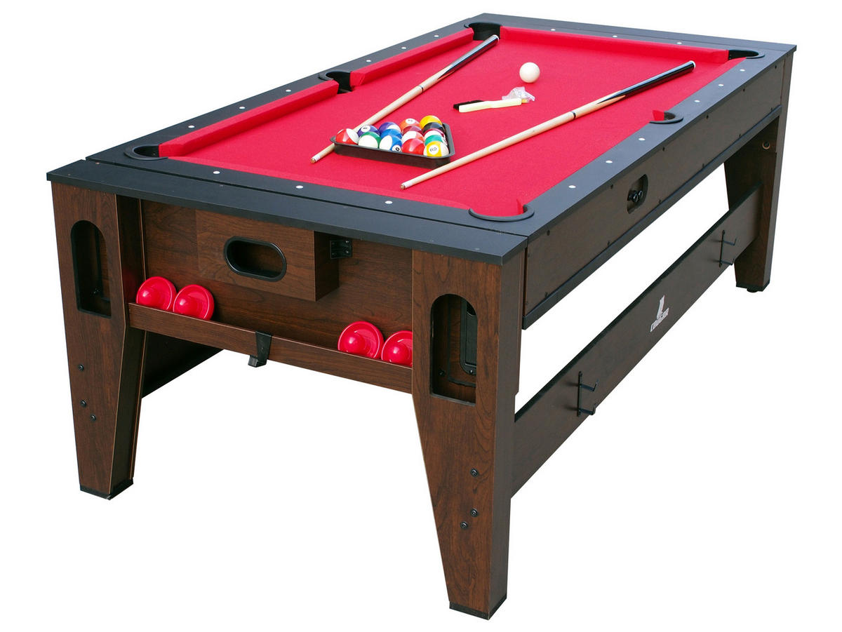 Cougar Pool- und Airhockeytisch Reverso B/H/L: ca. 107x81x216 cm Reverso - rot/schwarz (216,00/107,00/81,00cm) - Cougar