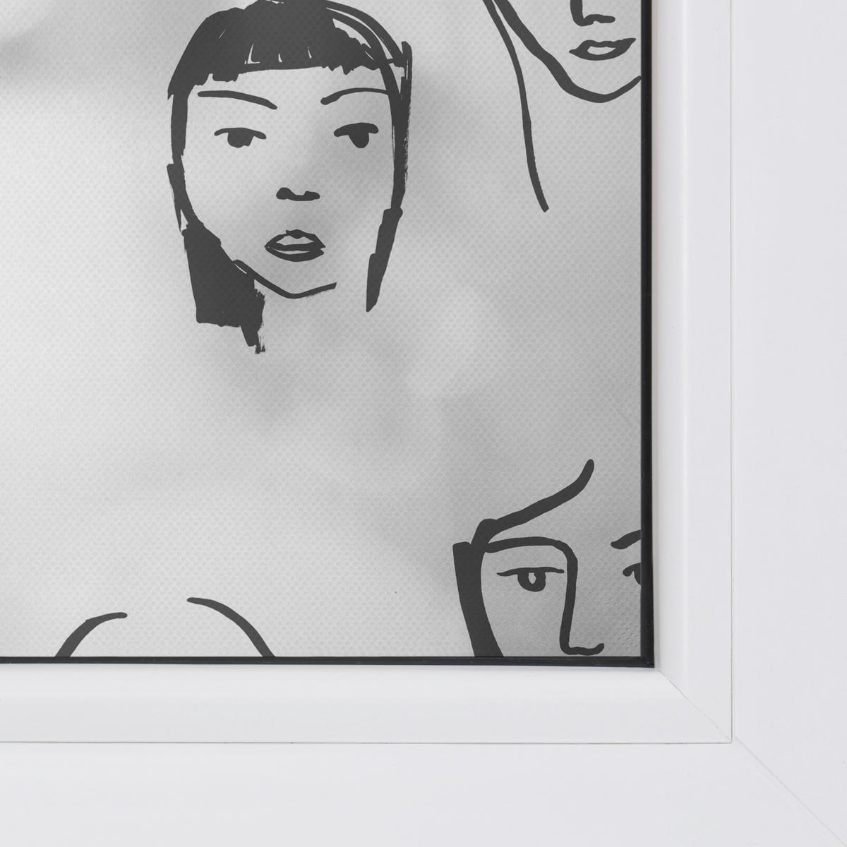 LICHTBLICK Fensterfolie Faces Gemustert Faces schwarz B/L: ca. 100x180 cm Faces - schwarz (100,00/180,00cm) - LICHTBLICK