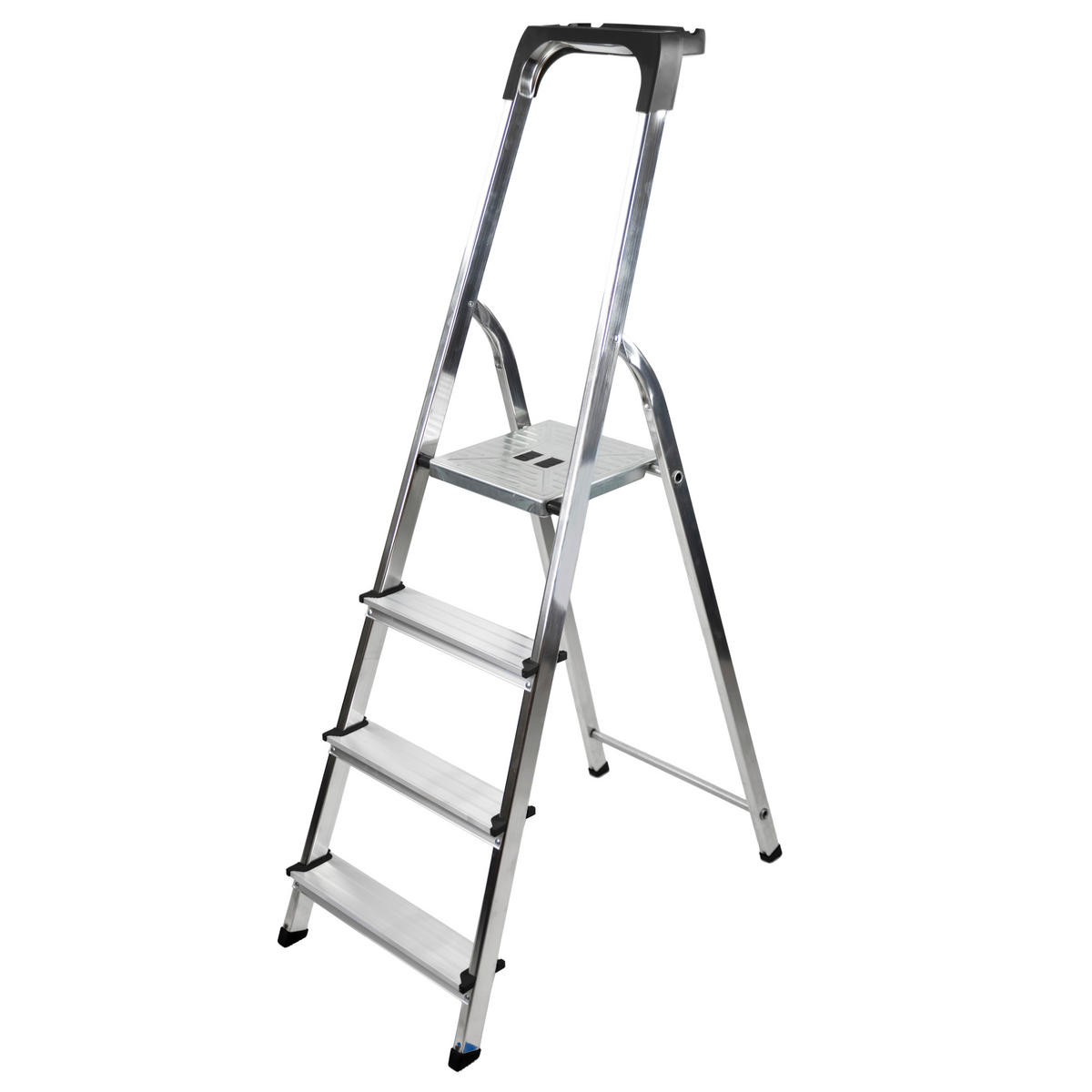 BAYERSYSTEM Haushaltsleiter Aluminium Haushaltsleiter_4_Stufen - silber - BAYERSYSTEM