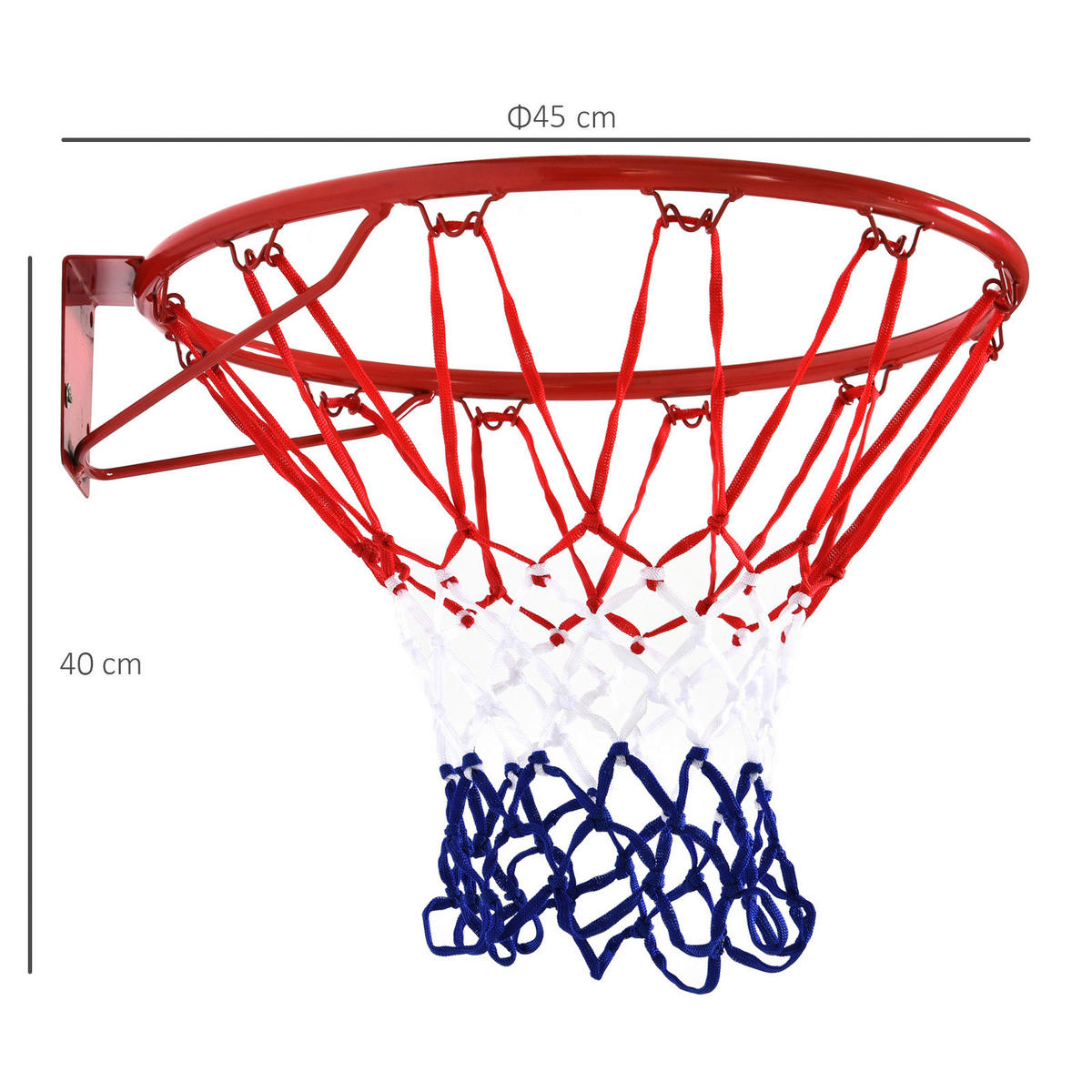 HOMCOM Basketballkorb rot H/D: ca. 46x46 cm Basketballkorb - blau/weiß (46,00/46,00cm) - HOMCOM