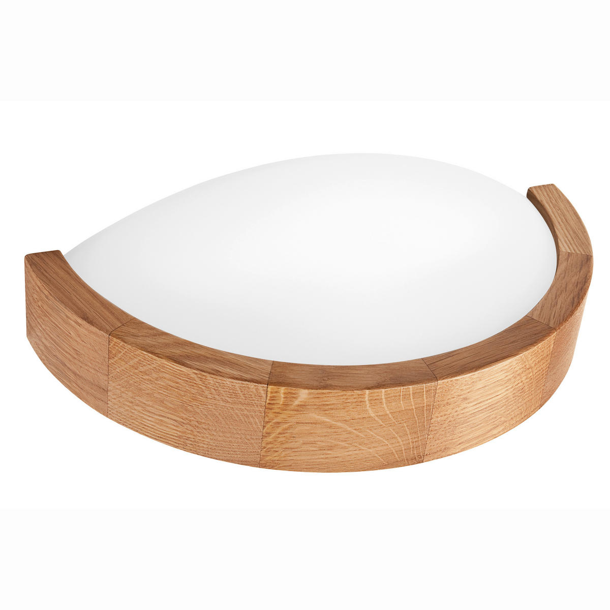 Lamkur Wandleuchte Eiche Holz Glas B/H/L: ca. 20x14x30 cm E27 1 Brennstellen Anello - Eiche (30,00/20,00/14,00cm) - Lamkur