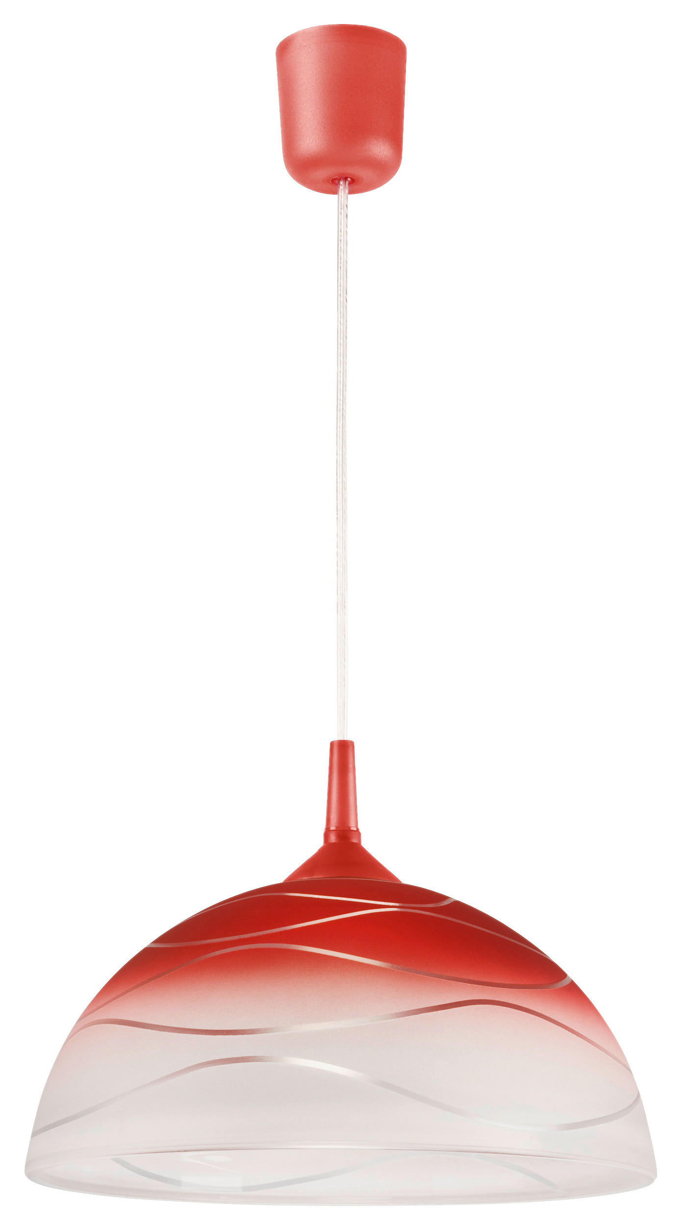 Lamkur Hängeleuchte rot Glas B/H/L: ca. 31x17x31 cm E27 1 Brennstellen Hängeleuchte - rot (31,00/31,00/17,00cm) - Lamkur