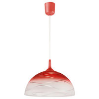 Lamkur Hängeleuchte rot Glas B/H/L: ca. 31x17x31 cm E27 1 Brennstellen Hängeleuchte - rot (31,00/31,00/17,00cm) - Lamkur