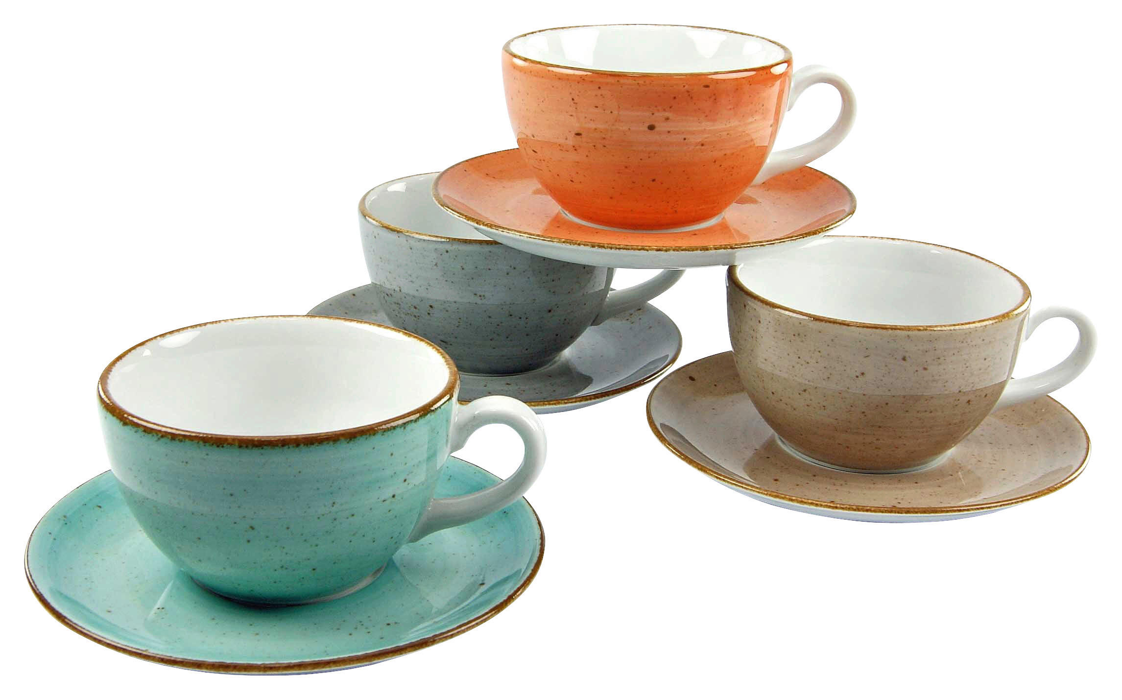 CreaTable Kaffeetassen-Set Vintage Nature multicolor Porzellan Vintage Nature - multicolor - CreaTable