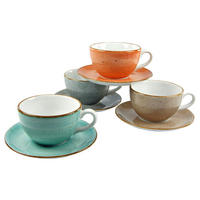 CreaTable Kaffeetassen-Set Vintage Nature multicolor Porzellan Vintage Nature - multicolor - CreaTable
