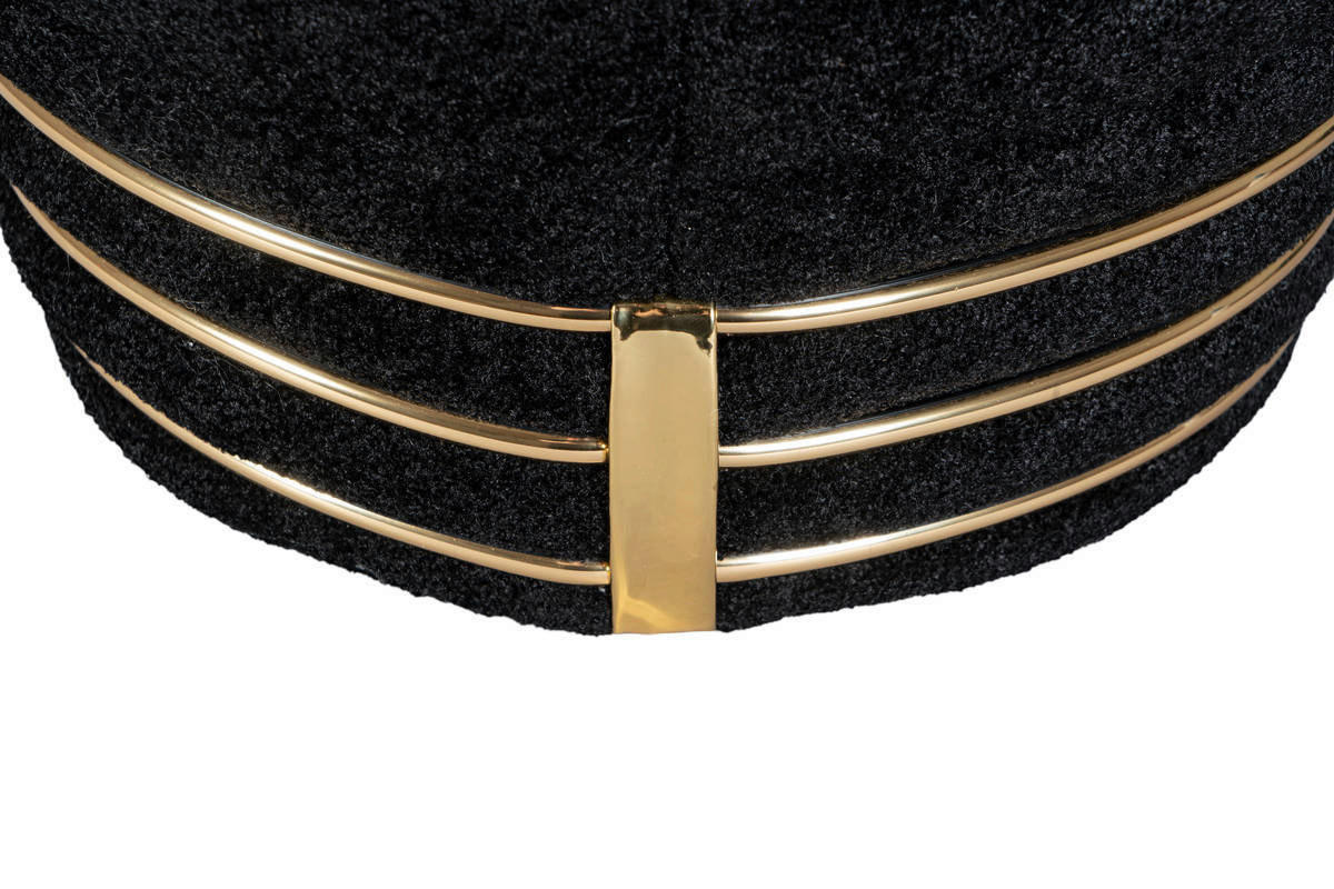 360 Living Hocker Doric 310 schwarz gold H/D: ca. 50x42 cm Doric 310 - gold/schwarz (42,00/50,00cm) - 360 Living