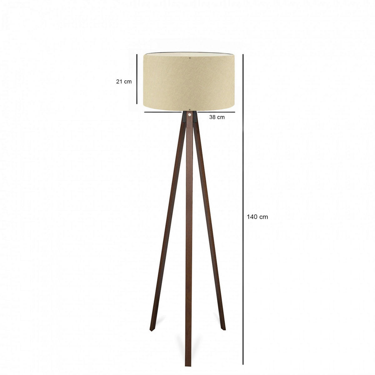 Opviq Stehleuchte beige PVC B/H/T/L/D: ca. 21x140x21x21x21 cm E27 1 Brennstellen AYD - beige (21,00/21,00/140,00cm) - Opviq