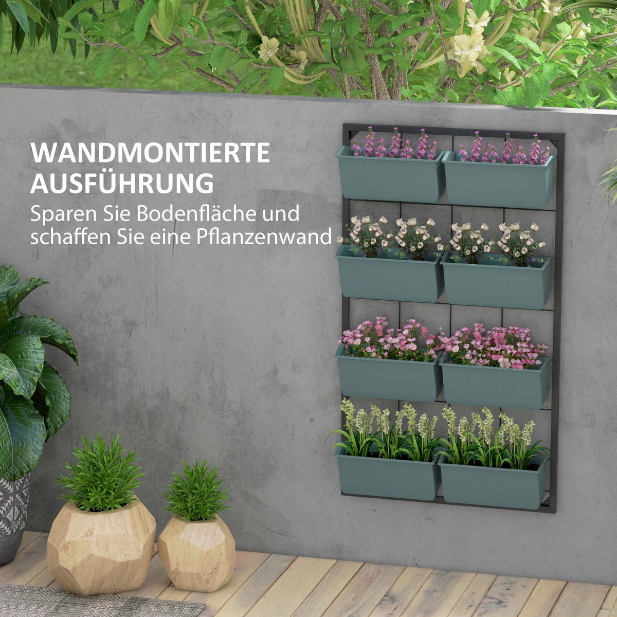 Outsunny Pflanzenständer schwarz Polypropylen B/H/L: ca. 14x52,5x90 cm Pflanzenregal - schwarz (90,00/14,00/52,50cm) - Outsunny