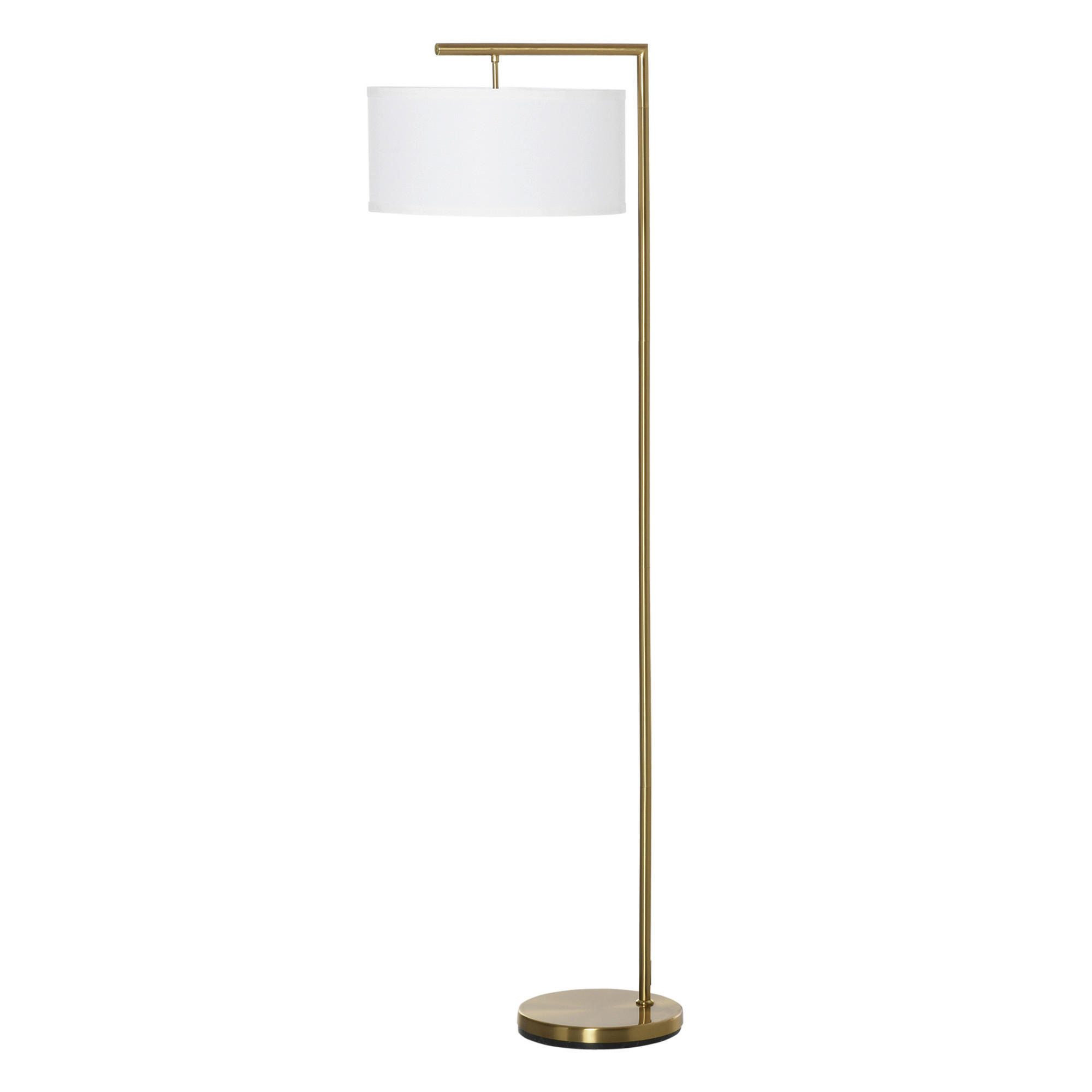HOMCOM Stehleuchte weiß gold Stahl Leinen B/H/T: ca. 37x153x37 cm Stehleuchte B31-254 - gold/weiß (37,00/153,00/37,00cm) - HOMCOM