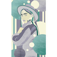 Komar Fototapete Woman Hat Colour B/L: ca. 150x250 cm Woman Hat Colour - (150,00/250,00cm) - Komar