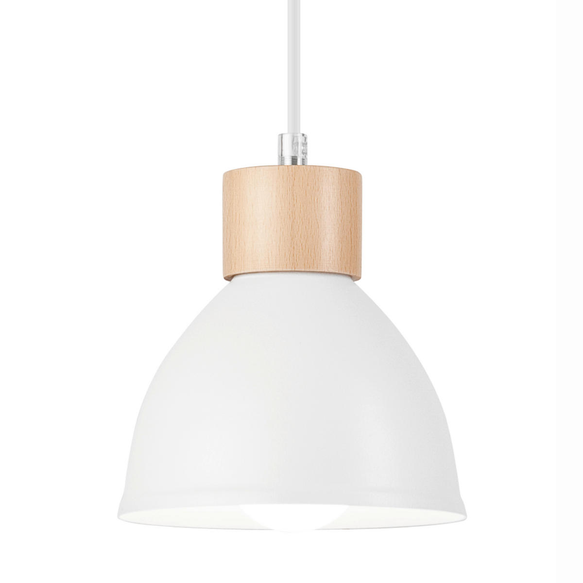 Lamkur Pendelleuchte weiß Stahl Holz B/H/L: ca. 13x80x70 cm E27 3 Brennstellen NICO - weiß (70,00/13,00/80,00cm) - Lamkur