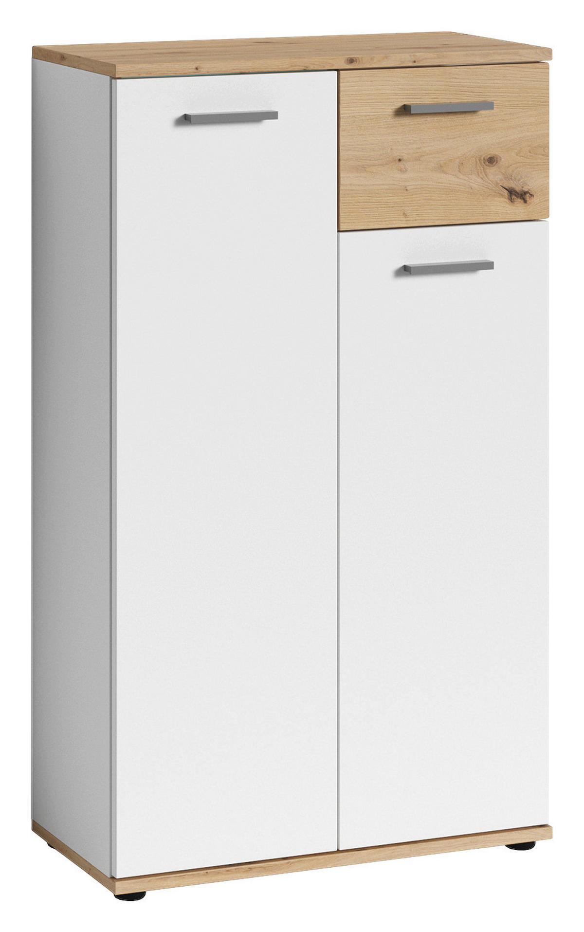 Schuhkommode JAKOB Eiche Nachbildung weiß B/H/T: ca. 60x102x30 cm JAKOB - Eiche/weiß (60,00/102,00/30,00cm) - byLIVING