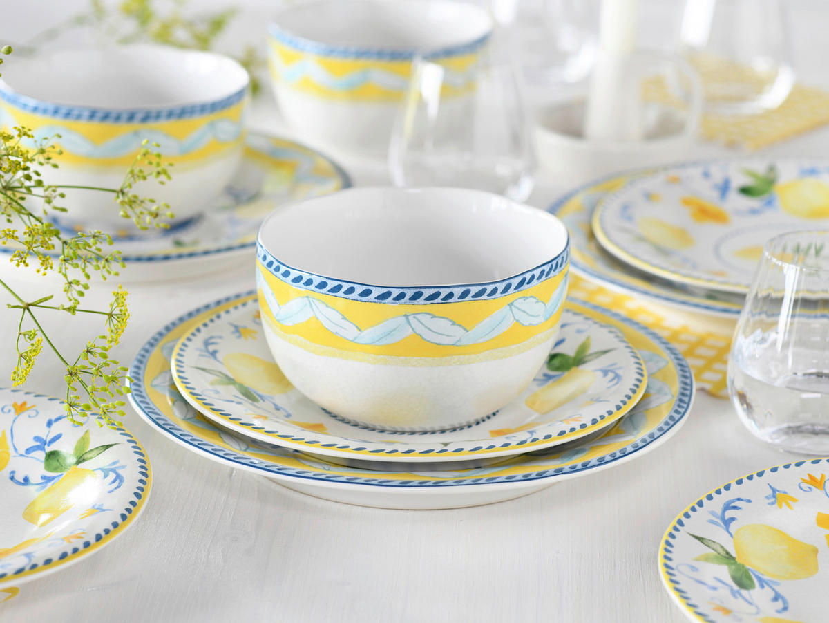 CreaTable Tafelservice Lemona bunt Steinzeug 12 tlg. Lemona - bunt - CreaTable