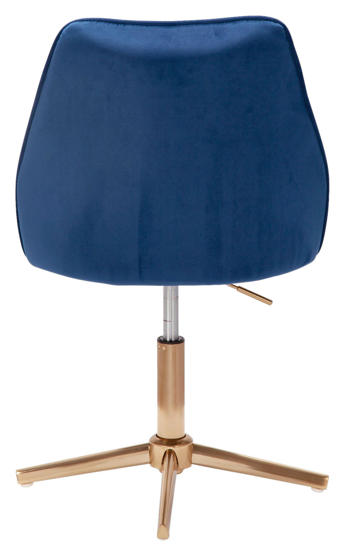 Drehstuhl blau Samt Eisen Drehstuhl - blau (47,00/100,00/46,00cm) - Wohnling