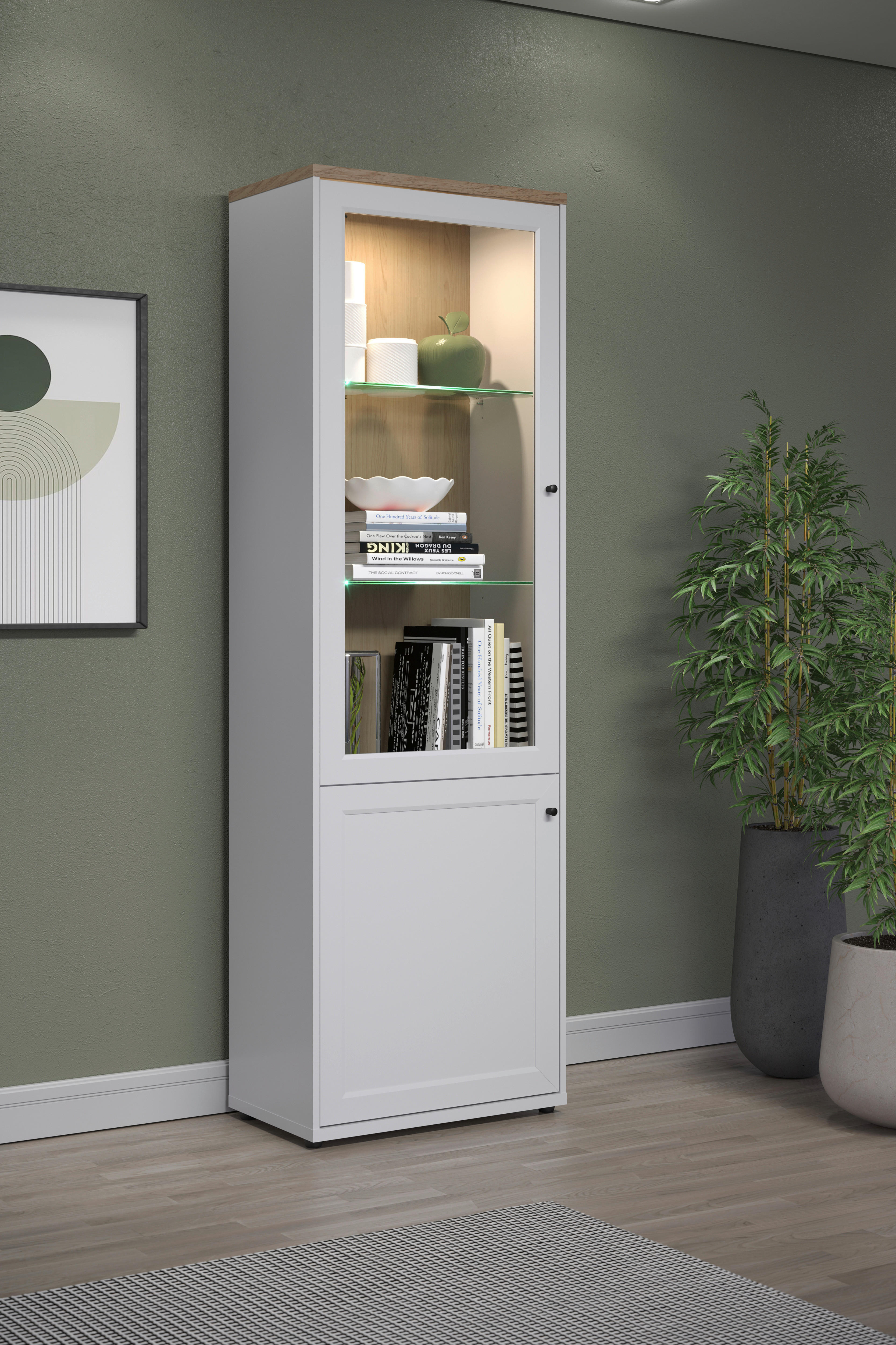 Standvitrine Magna B/H/T: ca. 163x50x38 cm Magna - weiß (163,00/50,00/38,00cm)