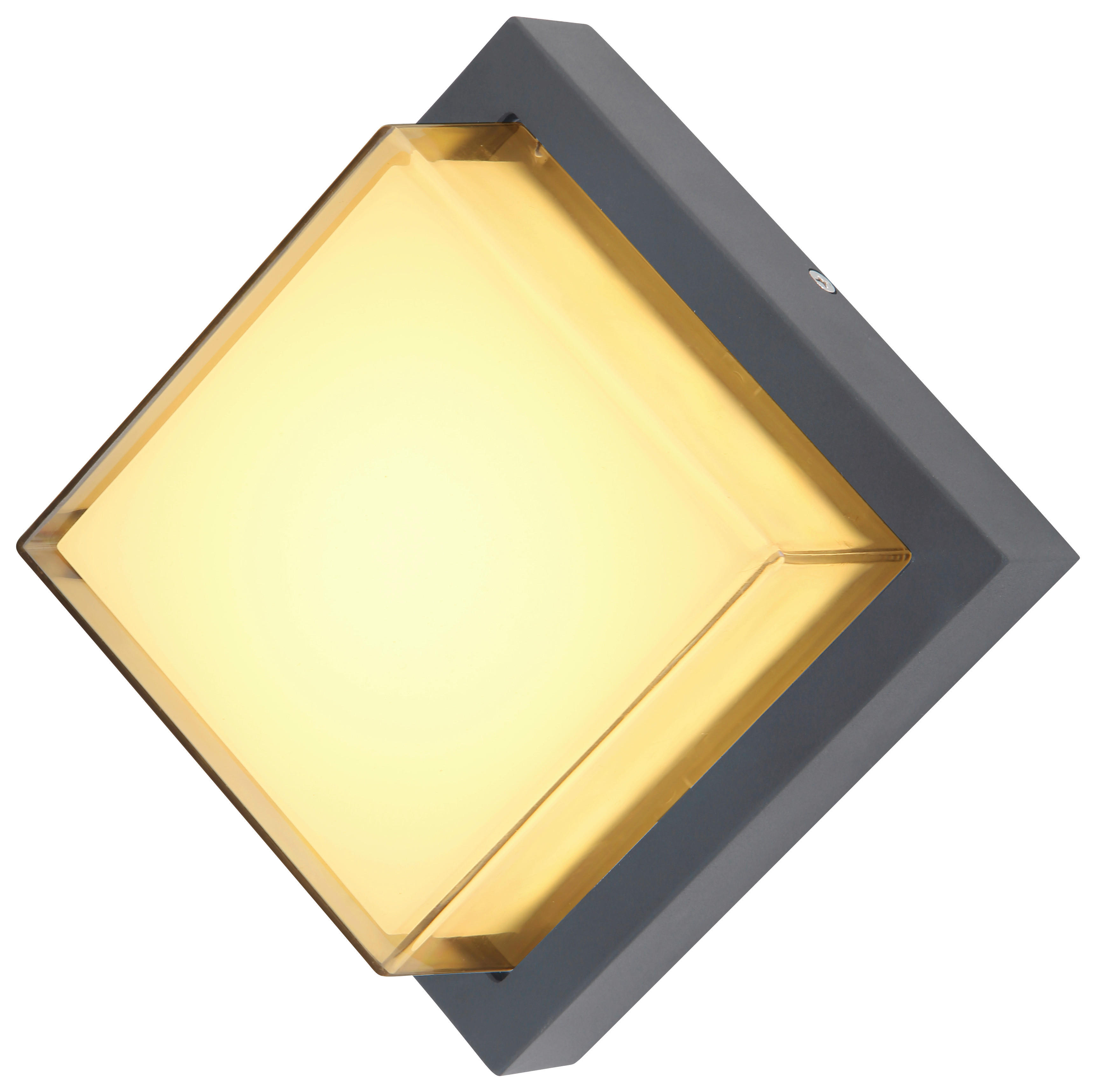 LED-Außenleuchte JALLA 34481 Opal anthrazit H/L: ca. 16x16 cm JALLA - Opal/anthrazit (16,00cm) - GLOBO