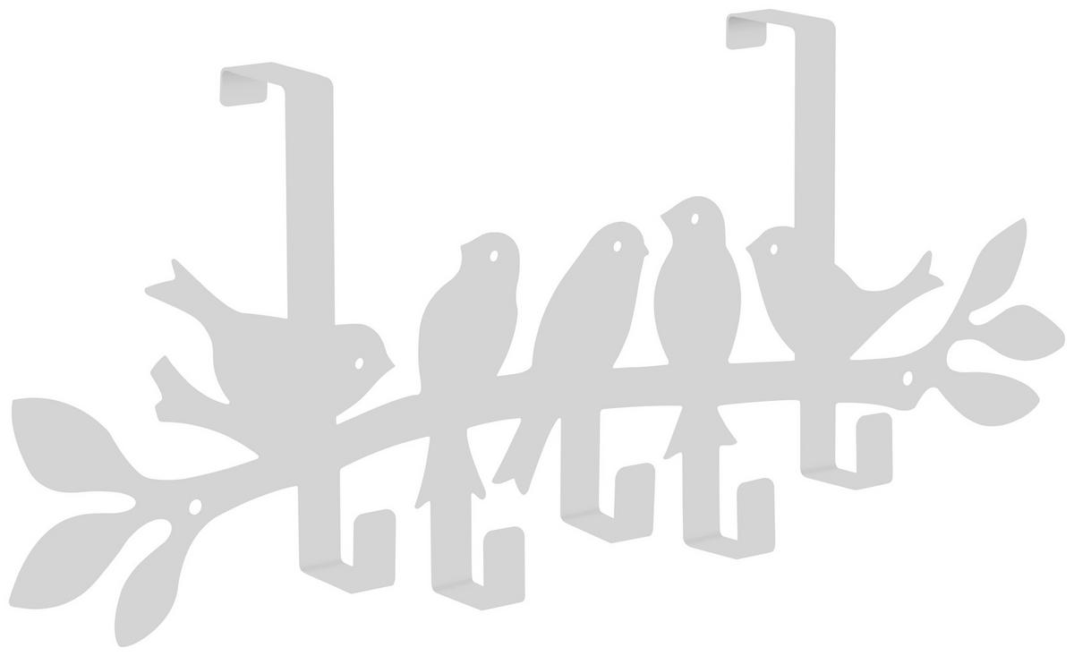 Garderobenleiste Birds weiß Metall B/H/T: ca. 48x19x7 cm Birds - weiß (48,00/19,00/7,00cm)