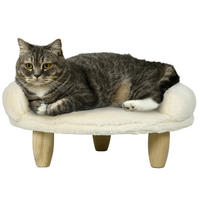 PawHut Katzen-Zubehör cremeweiß Kiefer B/H/L: ca. 40x47x20 cm Katzenbett - cremeweiß (20,00/40,00/47,00cm) - PawHut