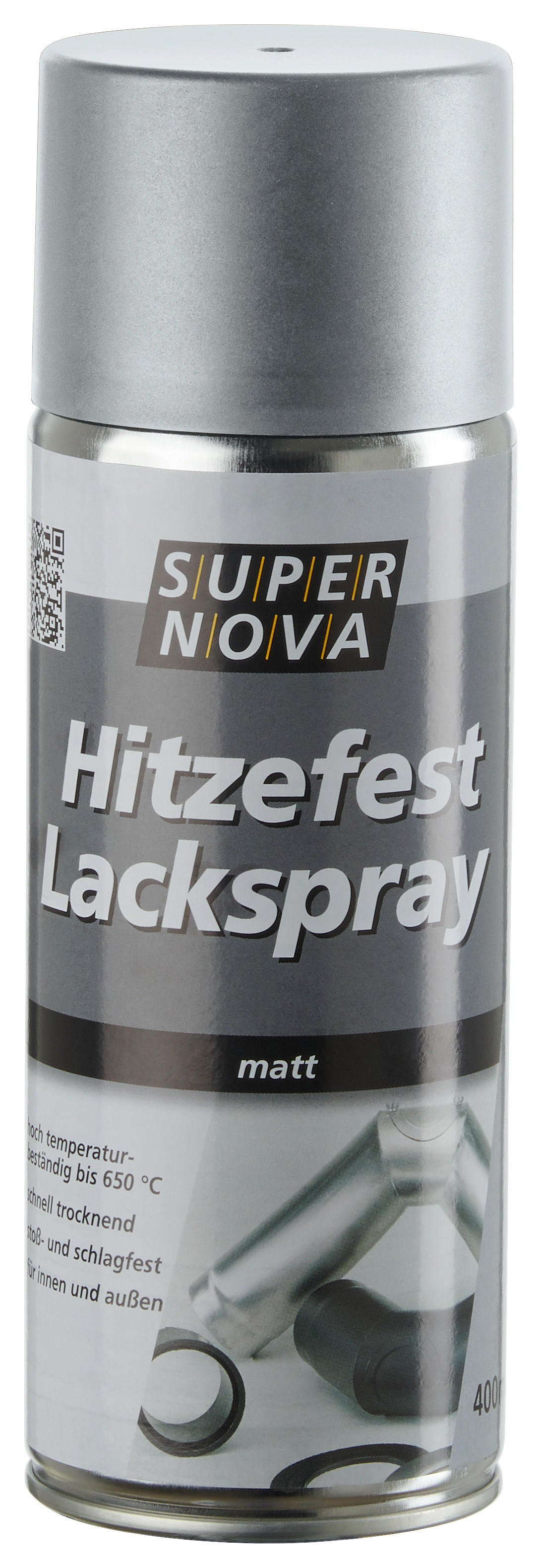 Super-Nova Lackspray Hitzefest silber seidenmatt ca. 0,4 l Lackspray-Hitzefest 400ml - silber (400ml)