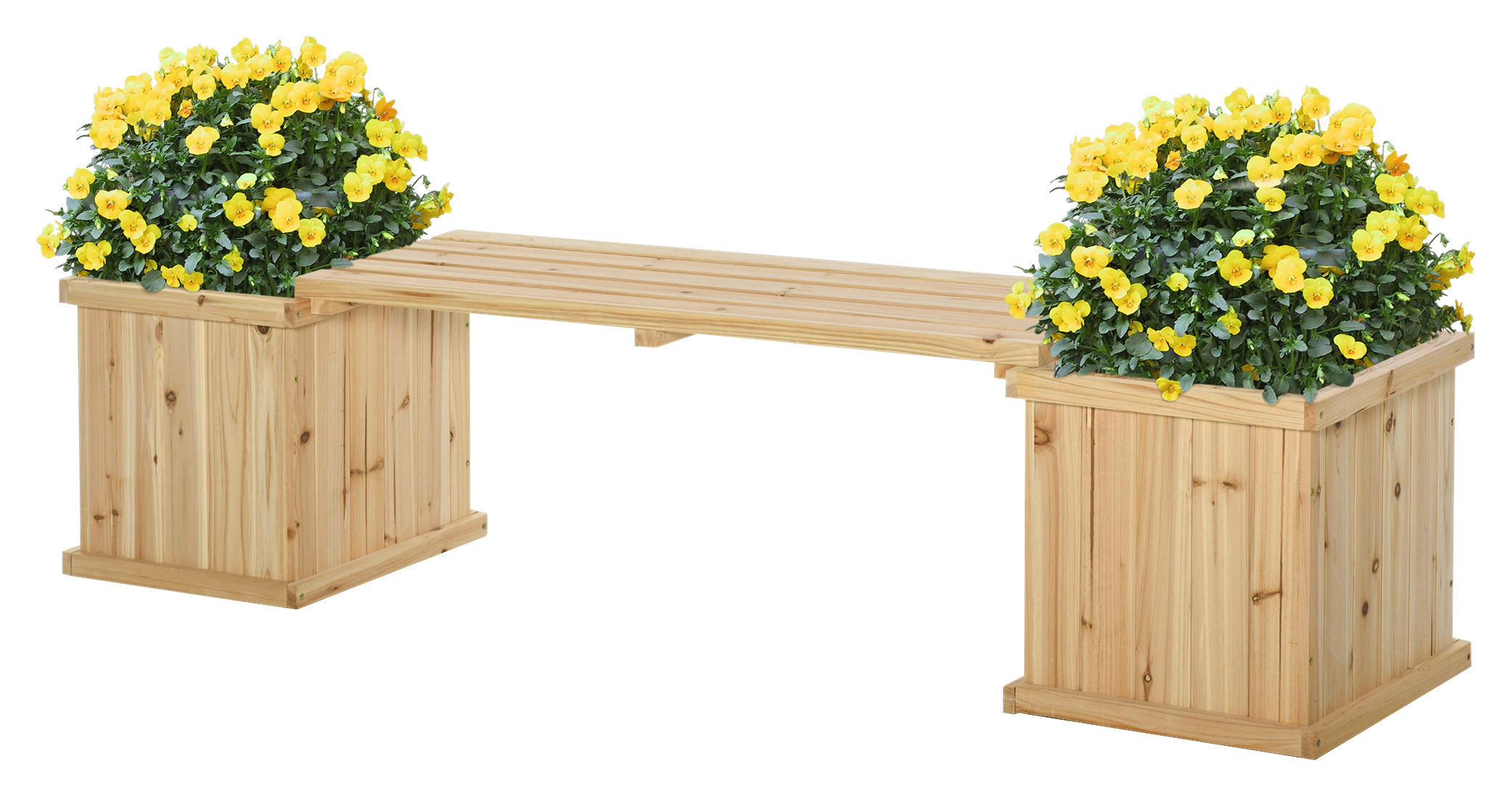 Outsunny Hochbeet Holz H/T/L: ca. 40x38x176 cm Hochbeet 845-438ND - (176,00cm) - Outsunny